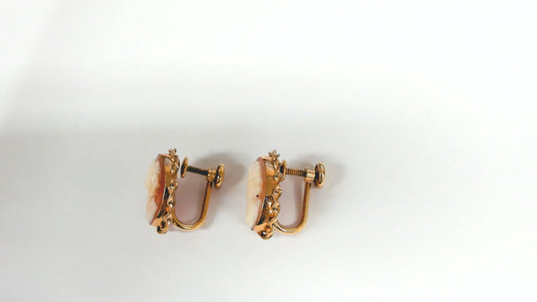 Gold-Filled Cameo French-Back Earrings
