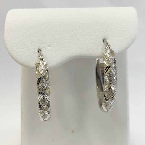 Sterling Silver Medium Oval  Hoop Earrings