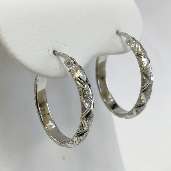 Sterling Silver Medium Oval  Hoop Earrings