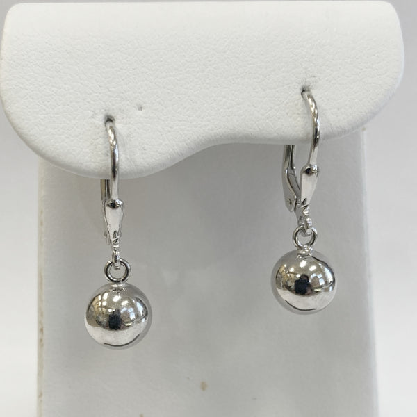 Sterling Silver Polished Ball Dangle Earrings