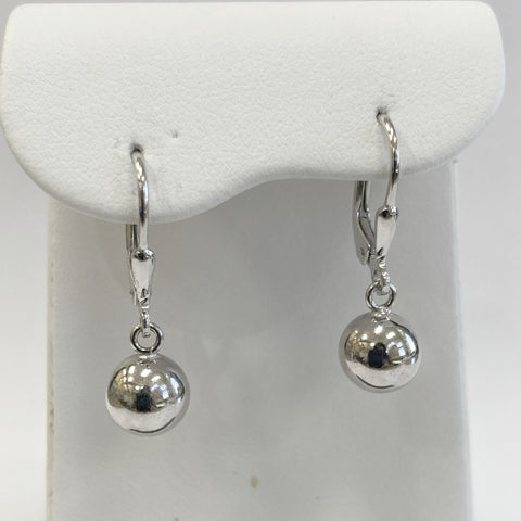 Sterling Silver Polished Ball Dangle Earrings