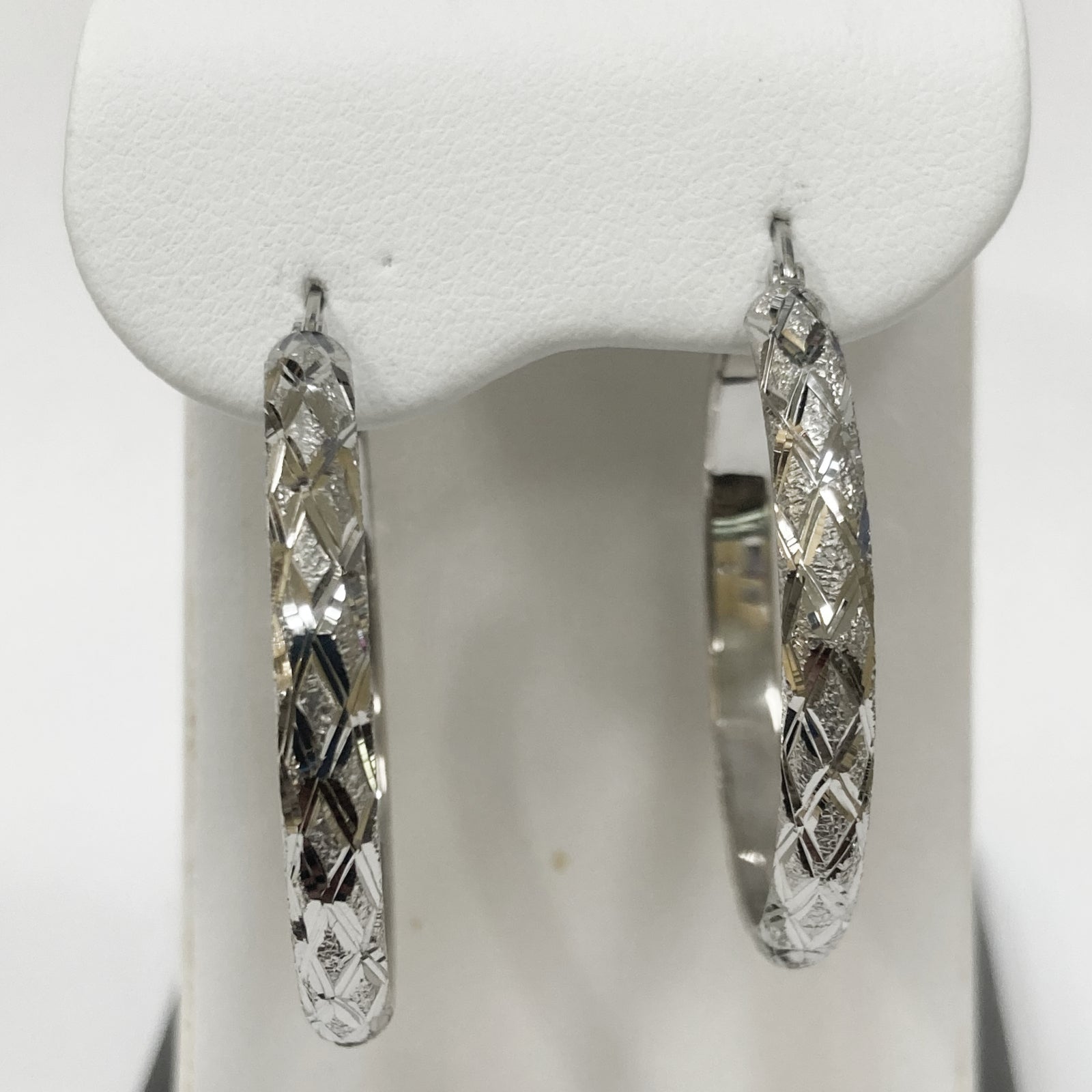 Sterling Silver Large Round Hoop Earrings