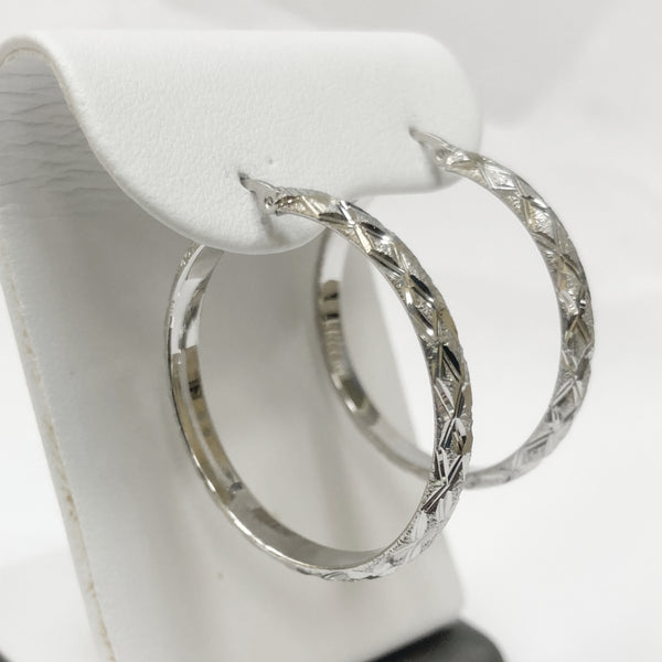 Sterling Silver Large Round Hoop Earrings