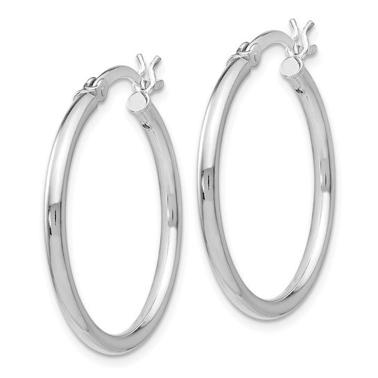 Sterling Silver Polished Hinged Hoop Earrings