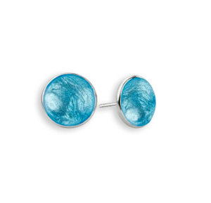 Sterling Silver Turquoise Enamel Micro Dots Post Stud Earrings