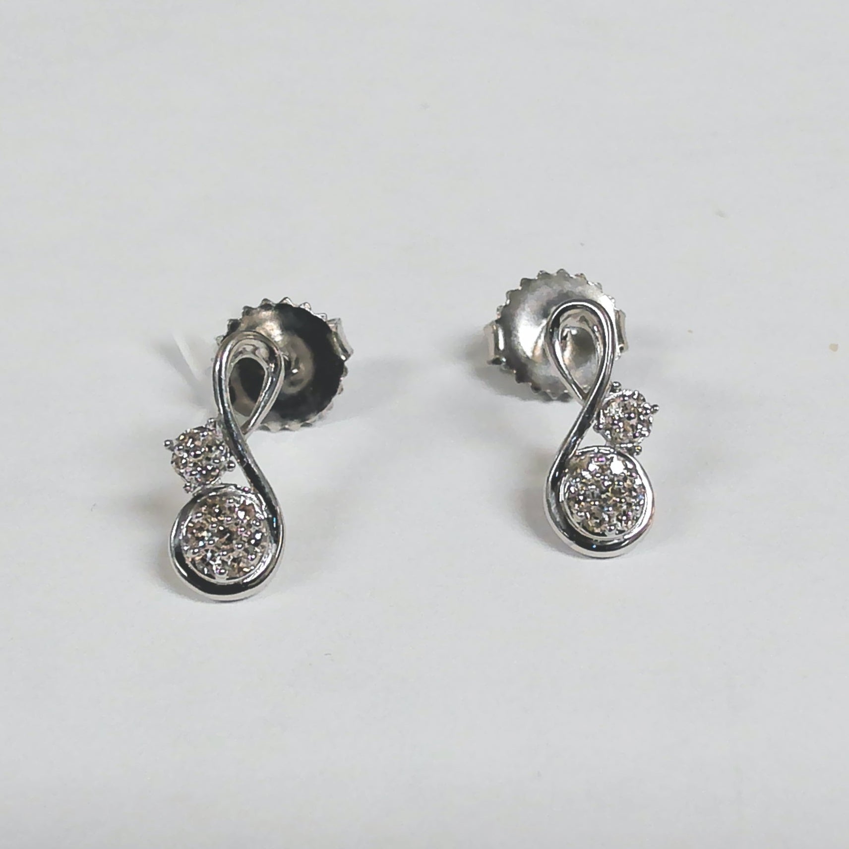 Sterling Silver Diamond Loops Fashion Post Earrings