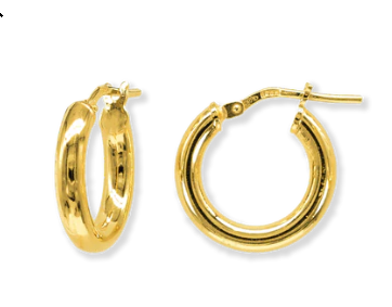 Stellari Gold 3X15 Hoop Earrings