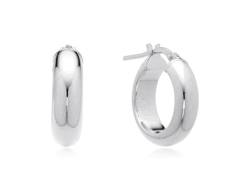 Sterling Silver Polished Round Hoop Earrings