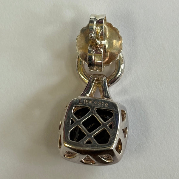 Sterling(970)/18K Onyx Post Earrings