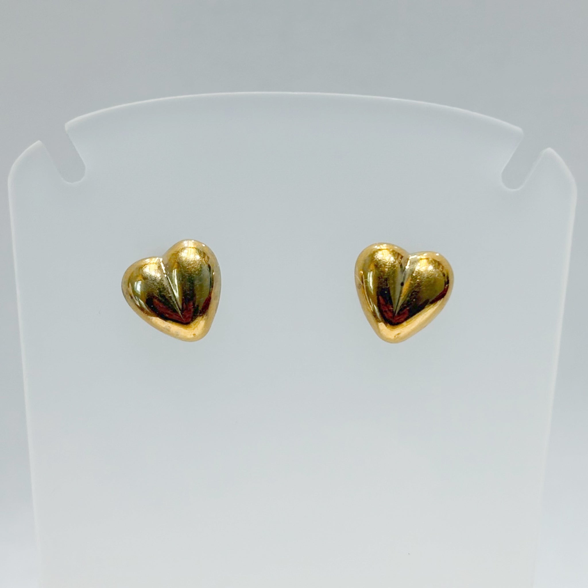 Sterling / Gold-Plated Heart Shaped Stud Earrings