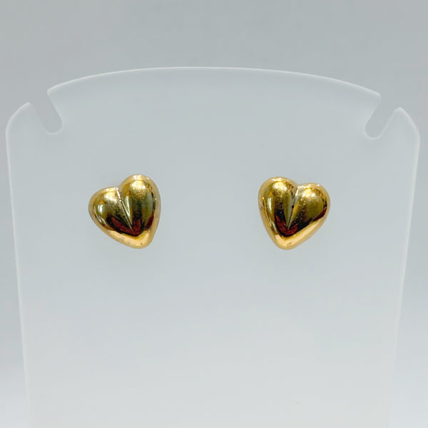 Sterling / Gold-Plated Heart Shaped Stud Earrings