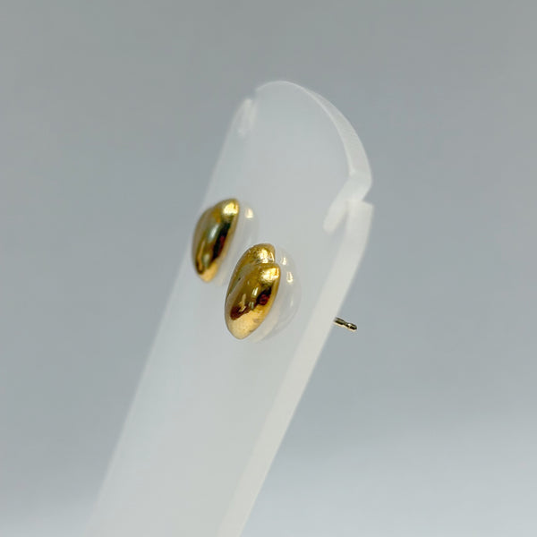 Sterling / Gold-Plated Heart Shaped Stud Earrings