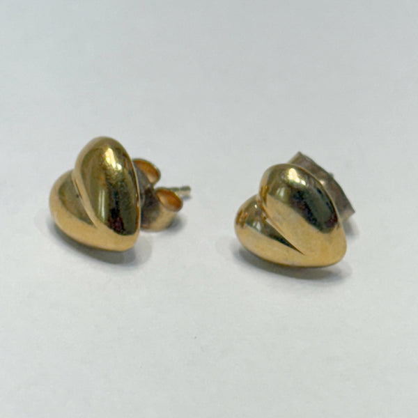 Sterling / Gold-Plated Heart Shaped Stud Earrings