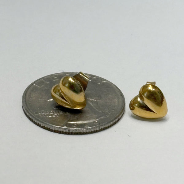 Sterling / Gold-Plated Heart Shaped Stud Earrings
