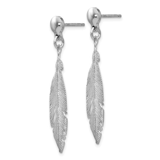 Sterling Leaf Post Dangle Earrings