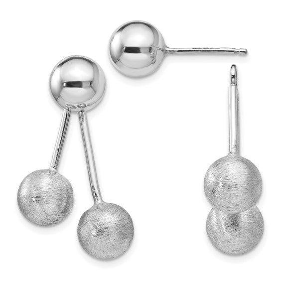 Sterling Silver Front-Back Ball Post Earrings