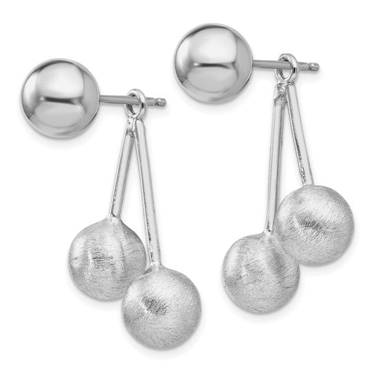 Sterling Silver Front-Back Ball Post Earrings