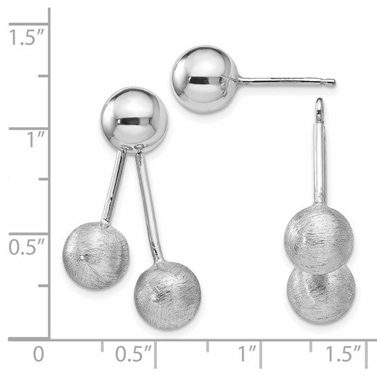 Sterling Silver Front-Back Ball Post Earrings