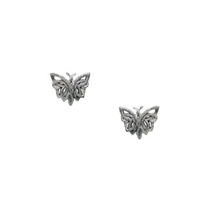 Sterling Silver / Rhodium Butterfly Stud Earrings