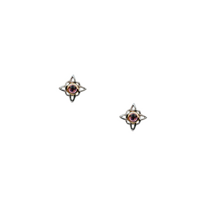 Sterling Silver / 10k Amethyst Celestial Stud Earrings