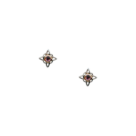 Sterling Silver / 10k Amethyst Celestial Stud Earrings