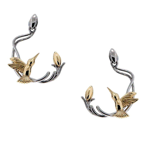Sterling / 10k Hummingbird Post Earrings