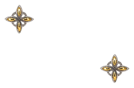 Oxidized Sterling / 10k Celestial Stud Earrings