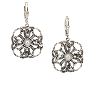 10K & Sterling Pearl & CZ Aphrodite Earrings