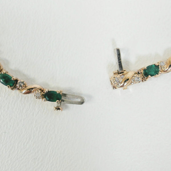 7.5" 14K Emerald & Diamond Bracelet