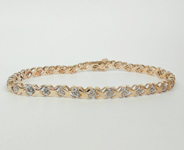 7.25" 10K XO Diamond Bracelet
