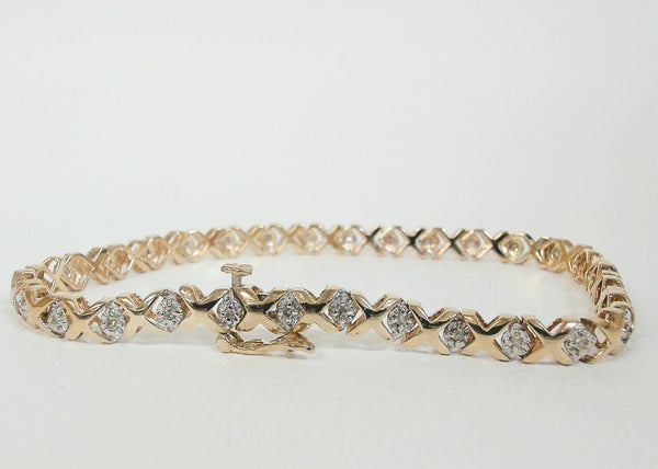 7.25" 10K XO Diamond Bracelet