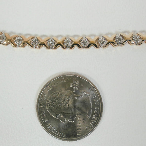 7.25" 10K XO Diamond Bracelet