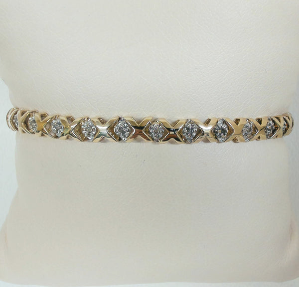 7.25" 10K XO Diamond Bracelet