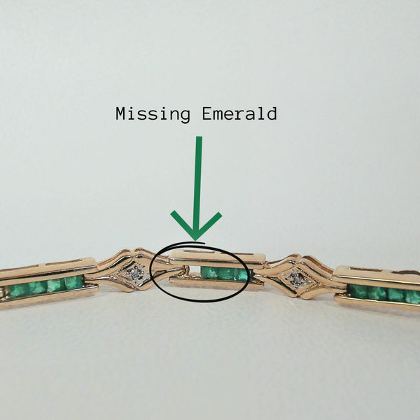 7.25" 14K Emerald & Diamond Bracelet