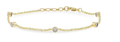 14K Bezel-Set Diamond Bracelet