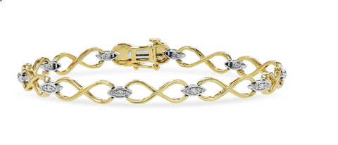 14k Infinity Link Diamond Bracelet
