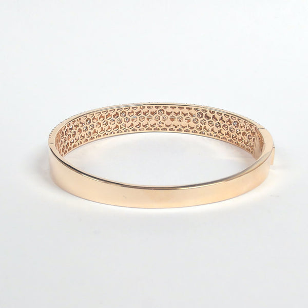 14k Wide Diamond Fashion Bangle Bracelet