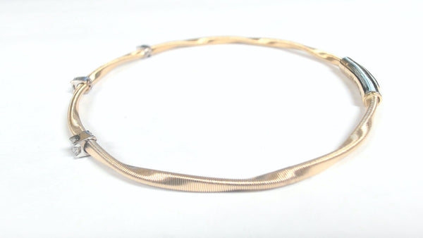 14K 3-Diamond Bangle Bracelet