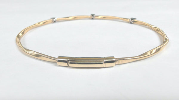 14K 3-Diamond Bangle Bracelet