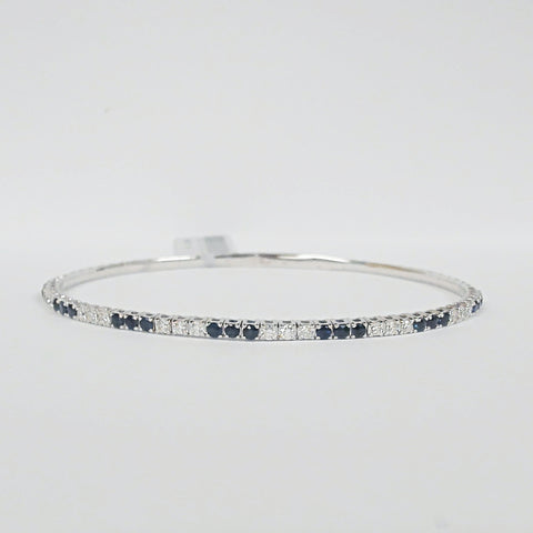 14K Sapphire & Diamond Flexible Bangle Bracelet