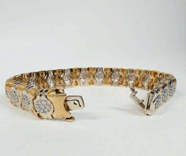 7" 14K Two Tone 2.00TW Diamond Bracelet