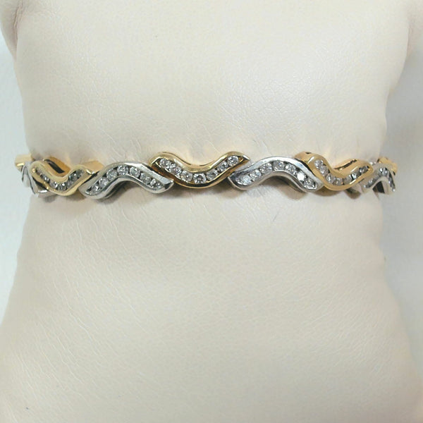 7" 14K Two-Tone 2.00TW Diamond Bracelet