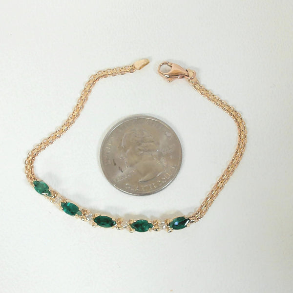 7" 14K Emerald & Diamond Bracelet