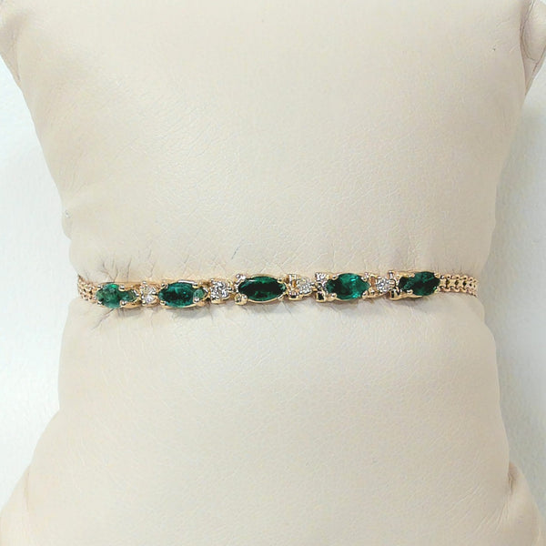 7" 14K Emerald & Diamond Bracelet