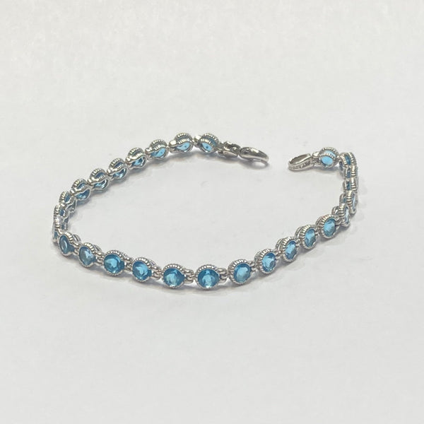 7" 14KWG Blue Topaz Bracelet