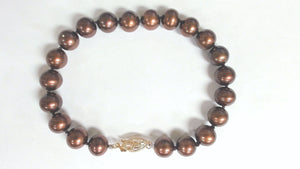 7.5" 14k Freshwater Chocolate Pearl Bracelet