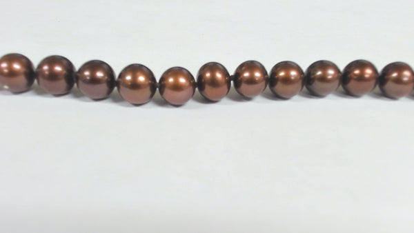 7.5" 14k Freshwater Chocolate Pearl Bracelet