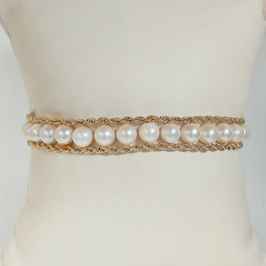 7.25" 14K 5-5.0MM Pearl Bracelet