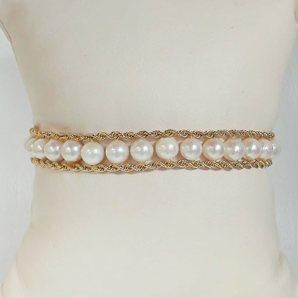 7.25" 14K 5-5.0MM Pearl Bracelet