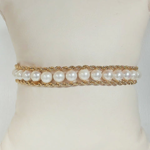 7.25" 14K 5-5.0MM Pearl Bracelet